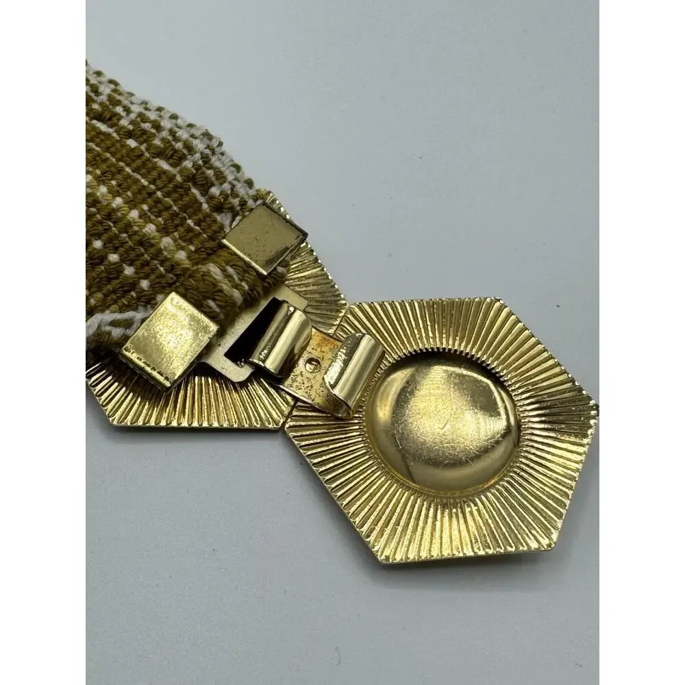 Vintage Gold Fish Scale Style Stretch Disco Wide Waist Belt One Size